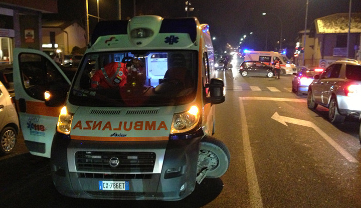 Incidente stradale ad Inzago, coinvolta ambulanza 118.